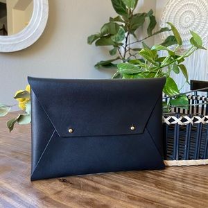 Tribe Alive Envelope Clutch - Black Leather